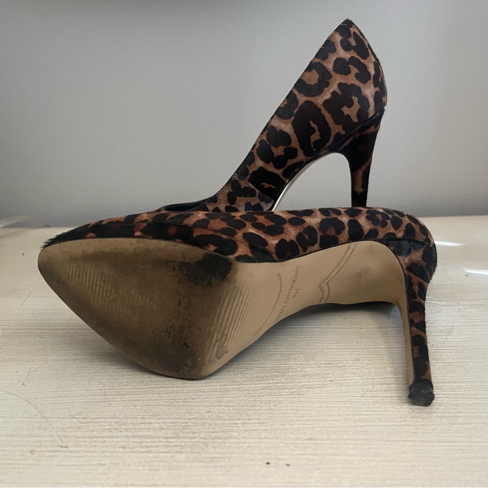 Enzo Angiolini Leopard Print Haircalf Pumps 7 Animal Print Stiletto Heels 4.5” - Picture 6 of 6